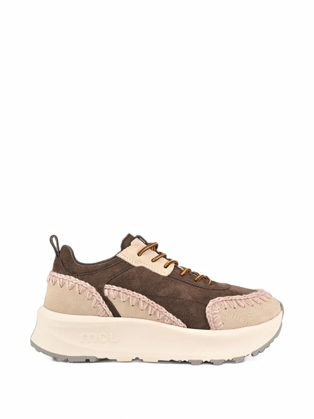 Mou Eskimo Sneakers mit Häkelbesatz - Braun