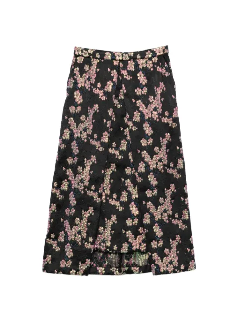 Dries Van Noten Pre-Owned falda midi con apliques florales 1990