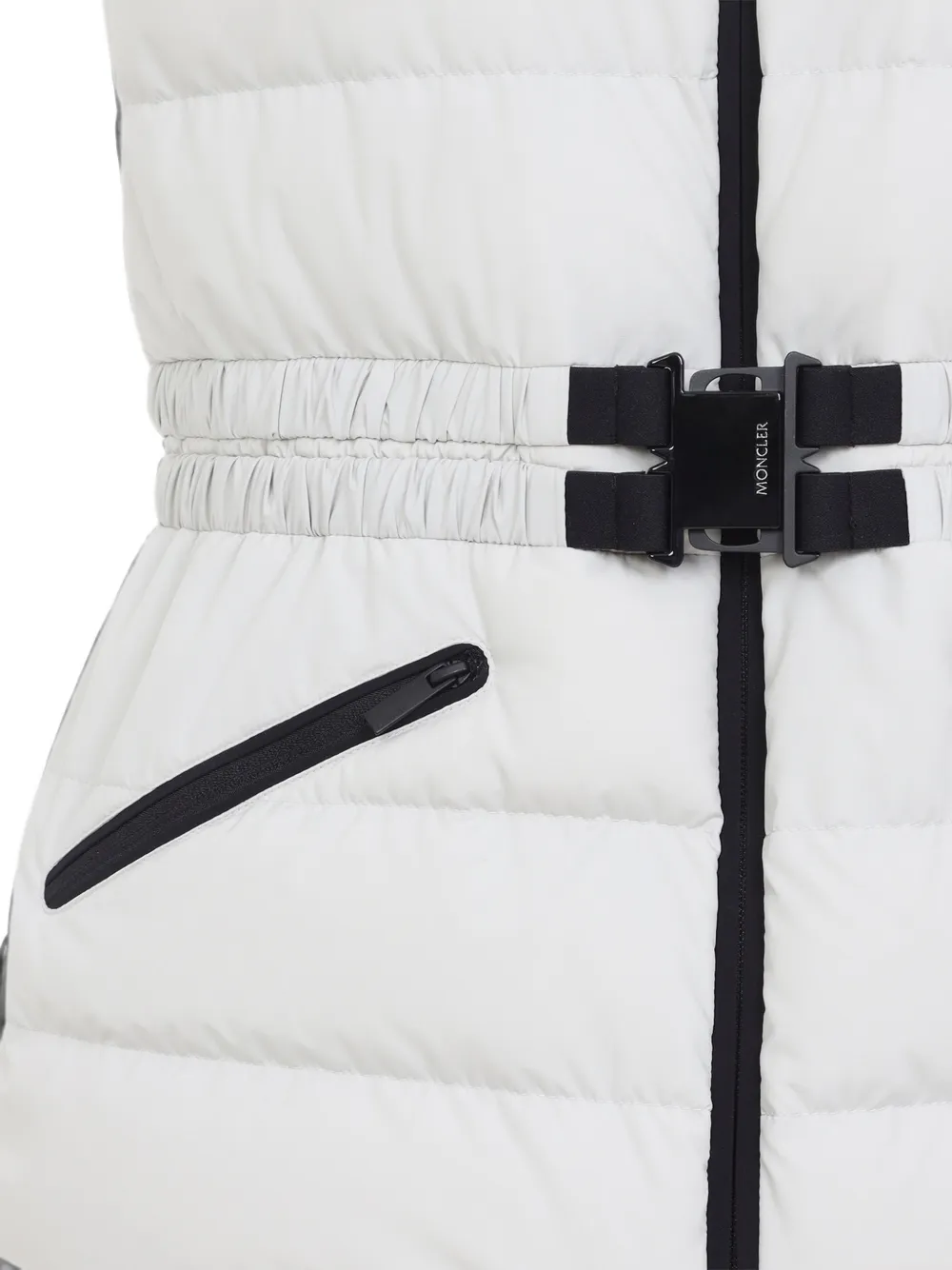 Moncler Romantisme gewatteerde top met ceintuur Wit