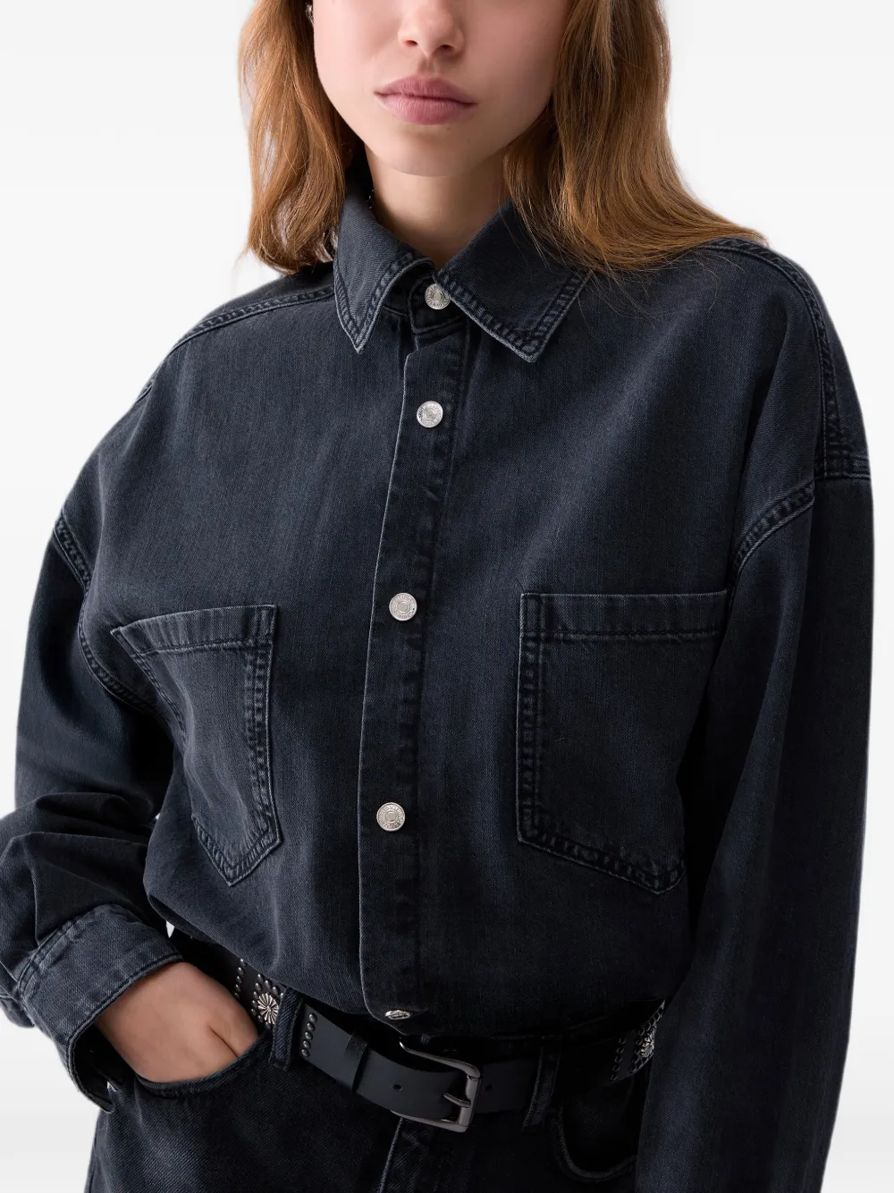 LIU JO Denim jurk met ceintuur Zwart