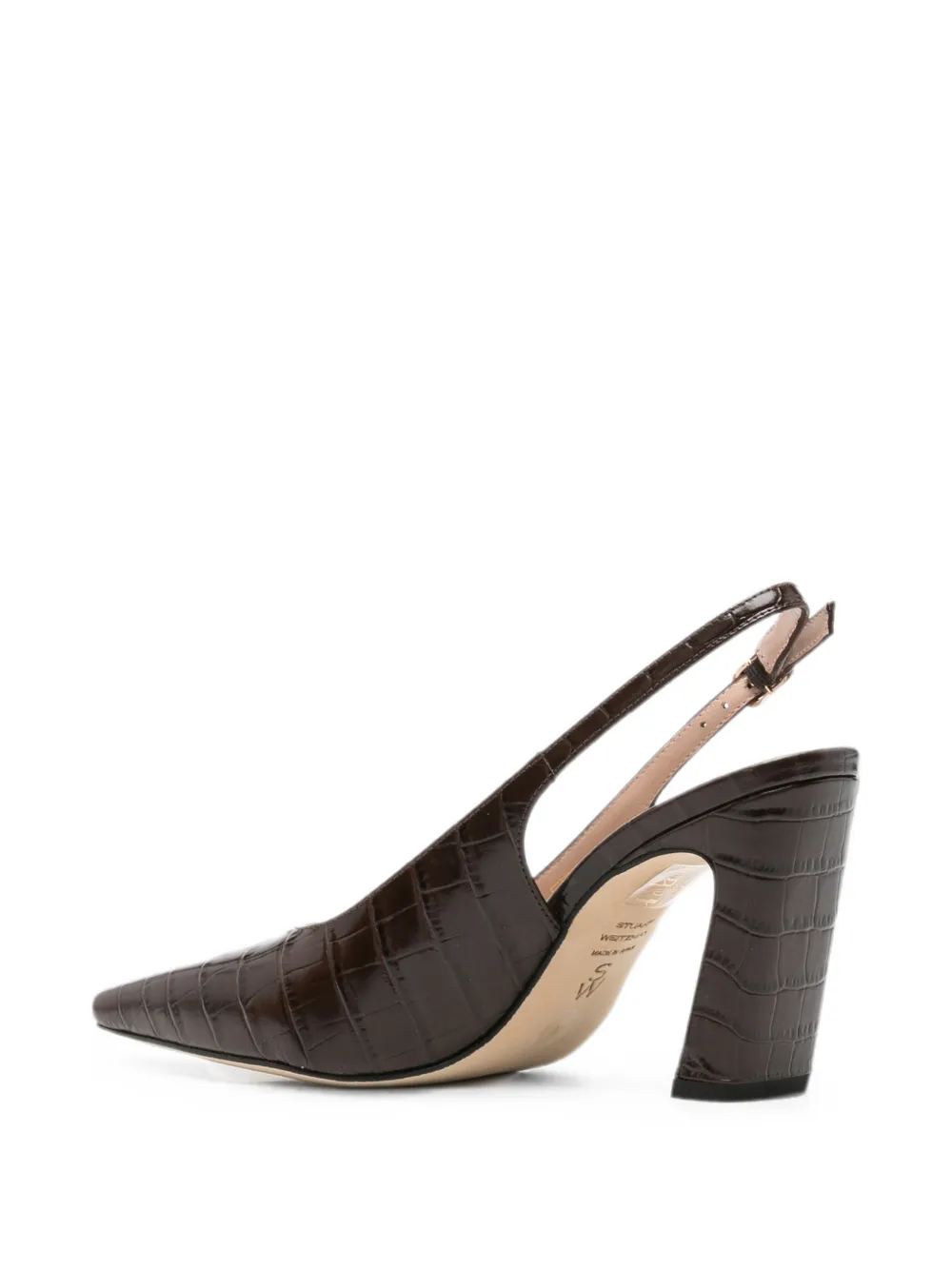 Stuart Weitzman croc-effect slingback pumps Bruin