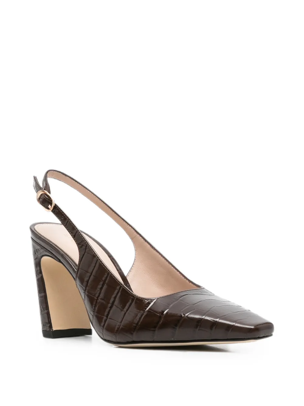 Stuart Weitzman croc-effect slingback pumps Bruin