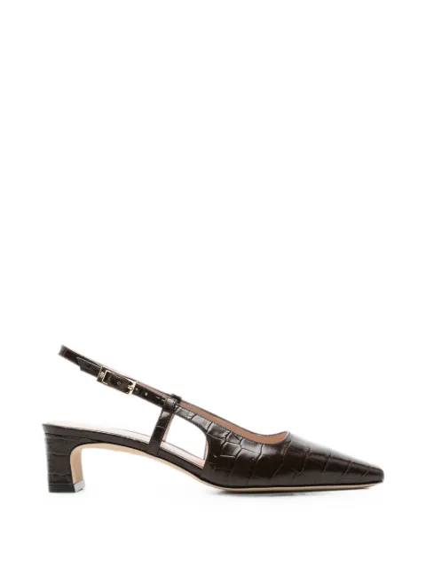 Stuart Weitzman croc-effect slingback pumps