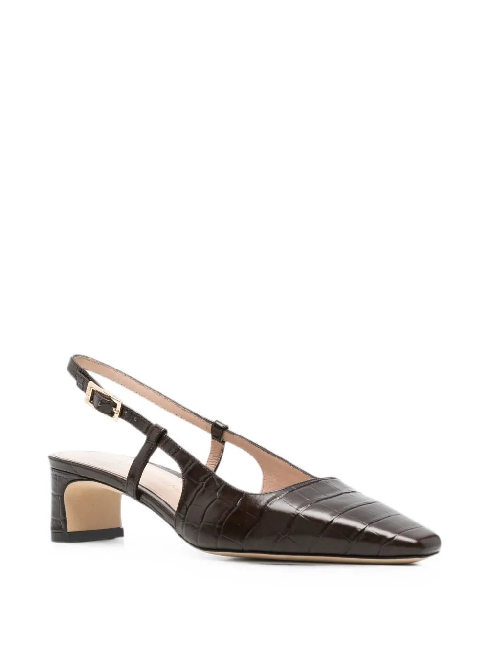 Stuart Weitzman croc-effect slingback pumps Bruin