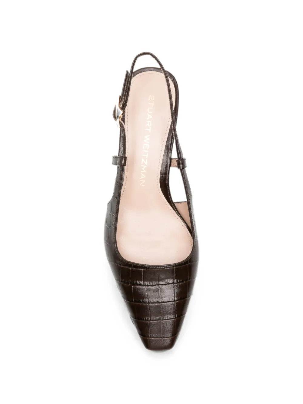 Stuart Weitzman croc-effect slingback pumps Bruin