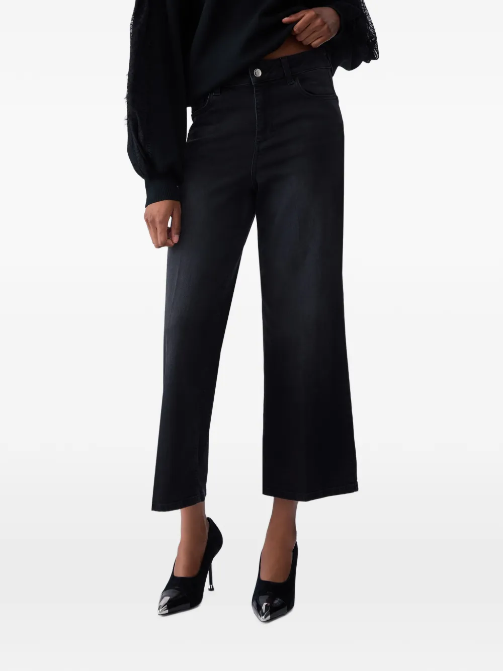 LIU JO Cropped flared broek Zwart