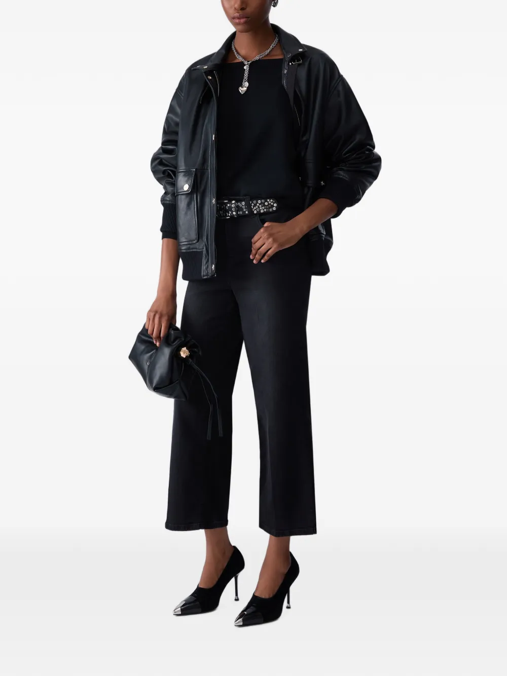 LIU JO Cropped flared broek Zwart