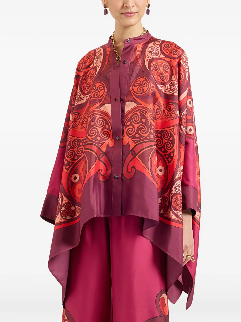 La DoubleJ Camicia con foulard in seta - Rosso