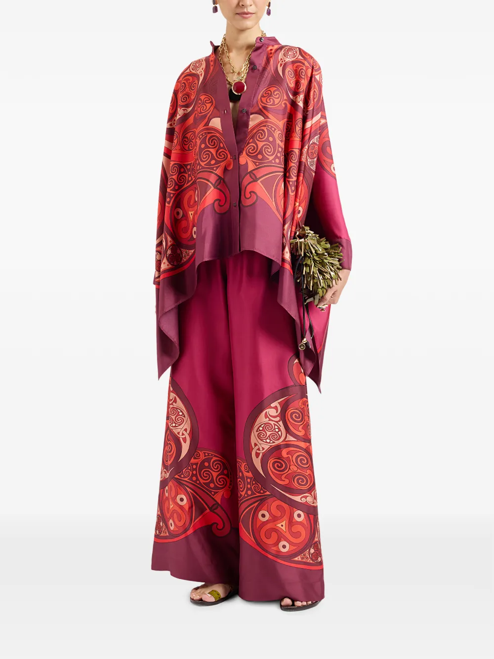 La DoubleJ Zijden blouse Rood