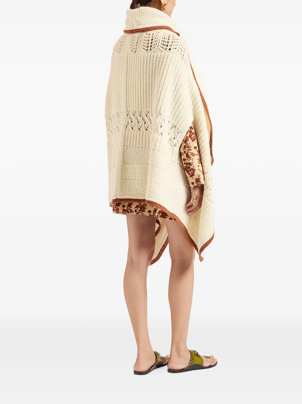 La DoubleJ Weaver grofgebreide cape Beige