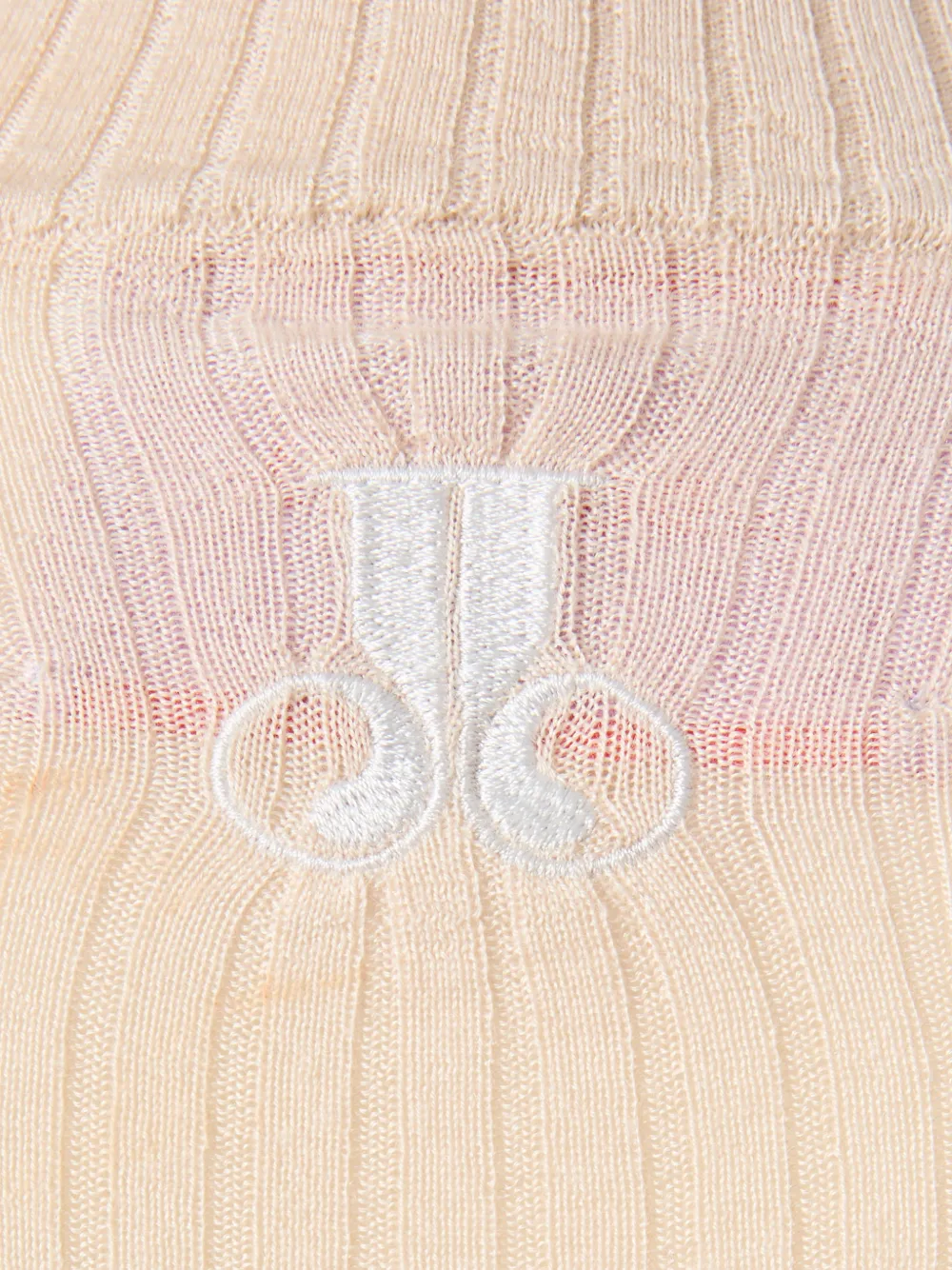La DoubleJ Top met veren Beige