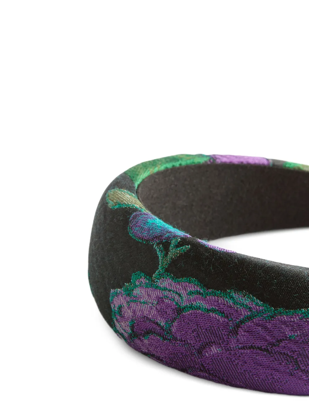 La DoubleJ Medici haarband met bloemen-jacquard Zwart