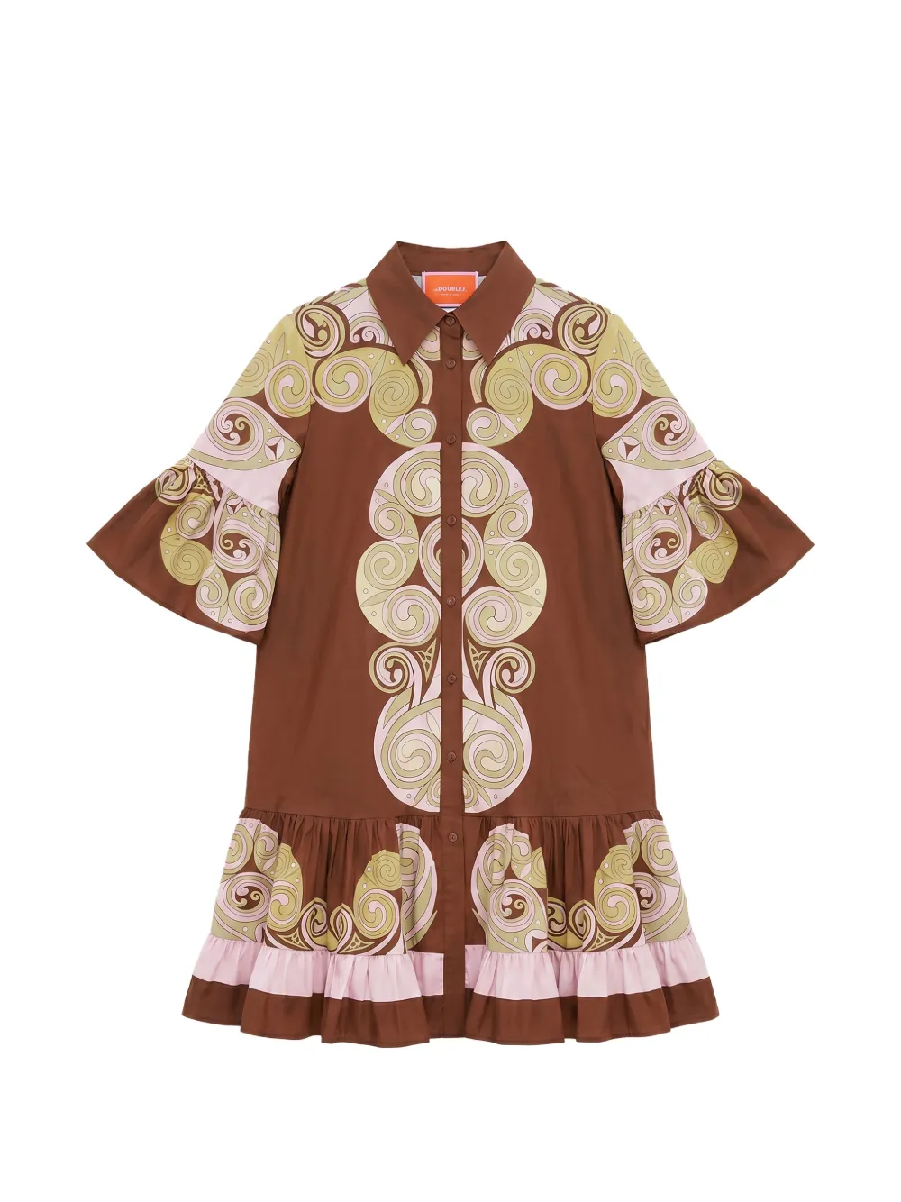 La DoubleJ Choux Kleid mit Rüschenbesatz - Braun