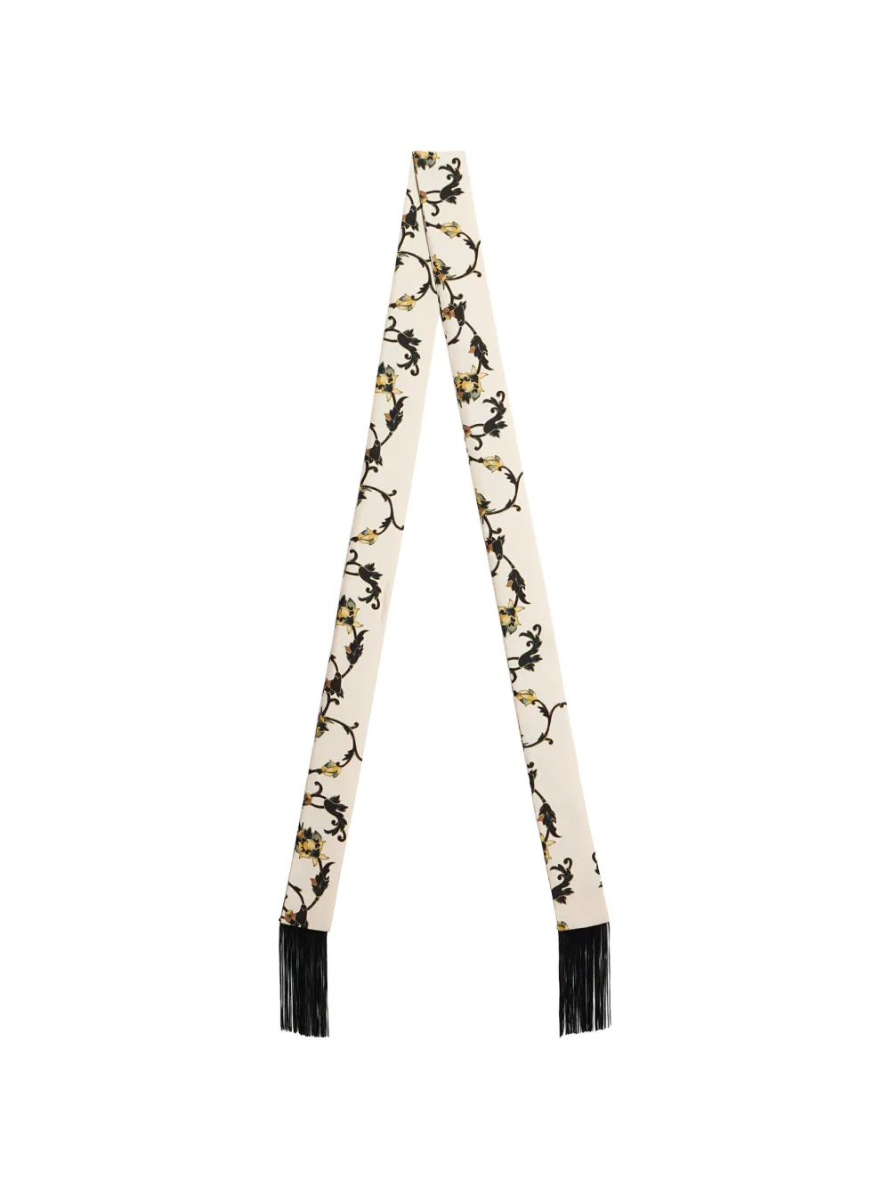 La DoubleJ skinny belt 6x180 with fringes - Bianco