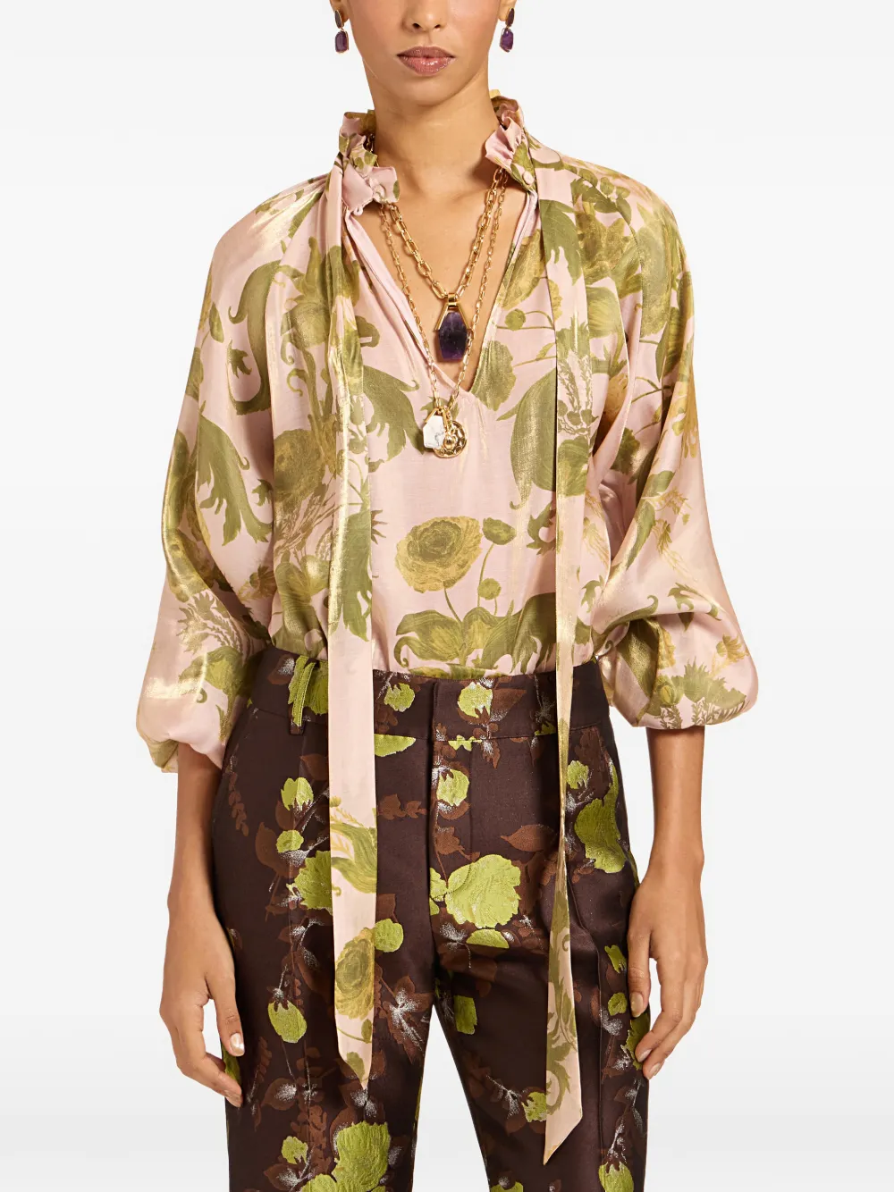 La DoubleJ Blouse met bloemenprint Roze