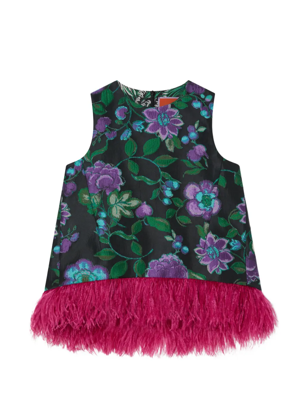 La DoubleJ La Scala feather-trim top