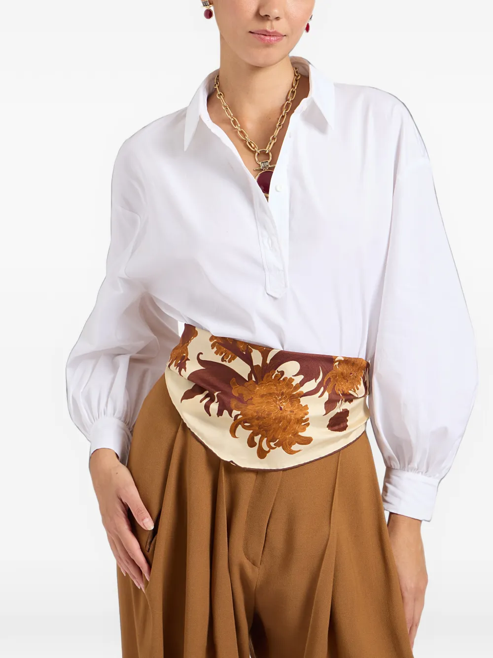 La DoubleJ Sjaal met diamant-patroon Beige