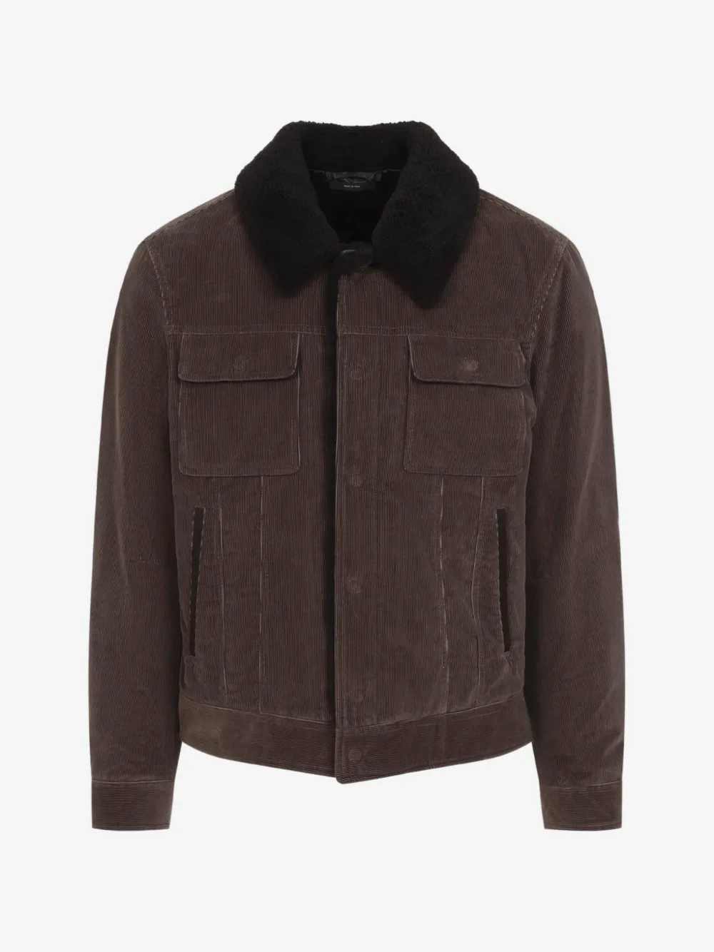 TOM FORD shearling-collar corduroy jacket | Brown | Image 1