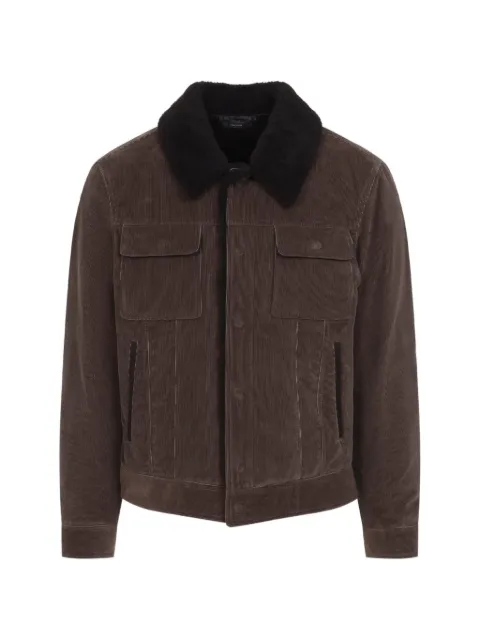 TOM FORD shearling-collar corduroy jacket