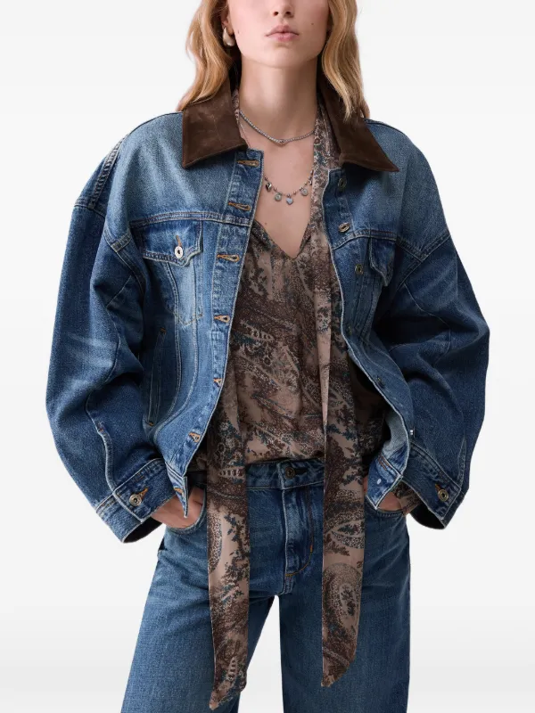 LIU JO Oversized Denim Jacket | Blue | FARFETCH JO