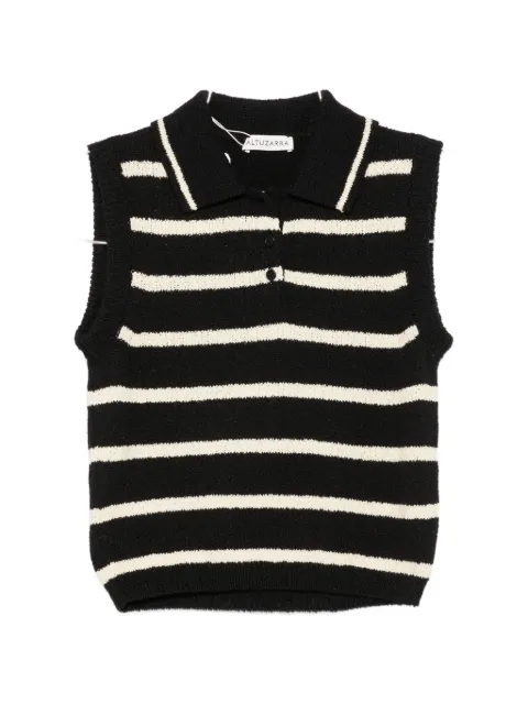 Altuzarra striped sleeveless polo top