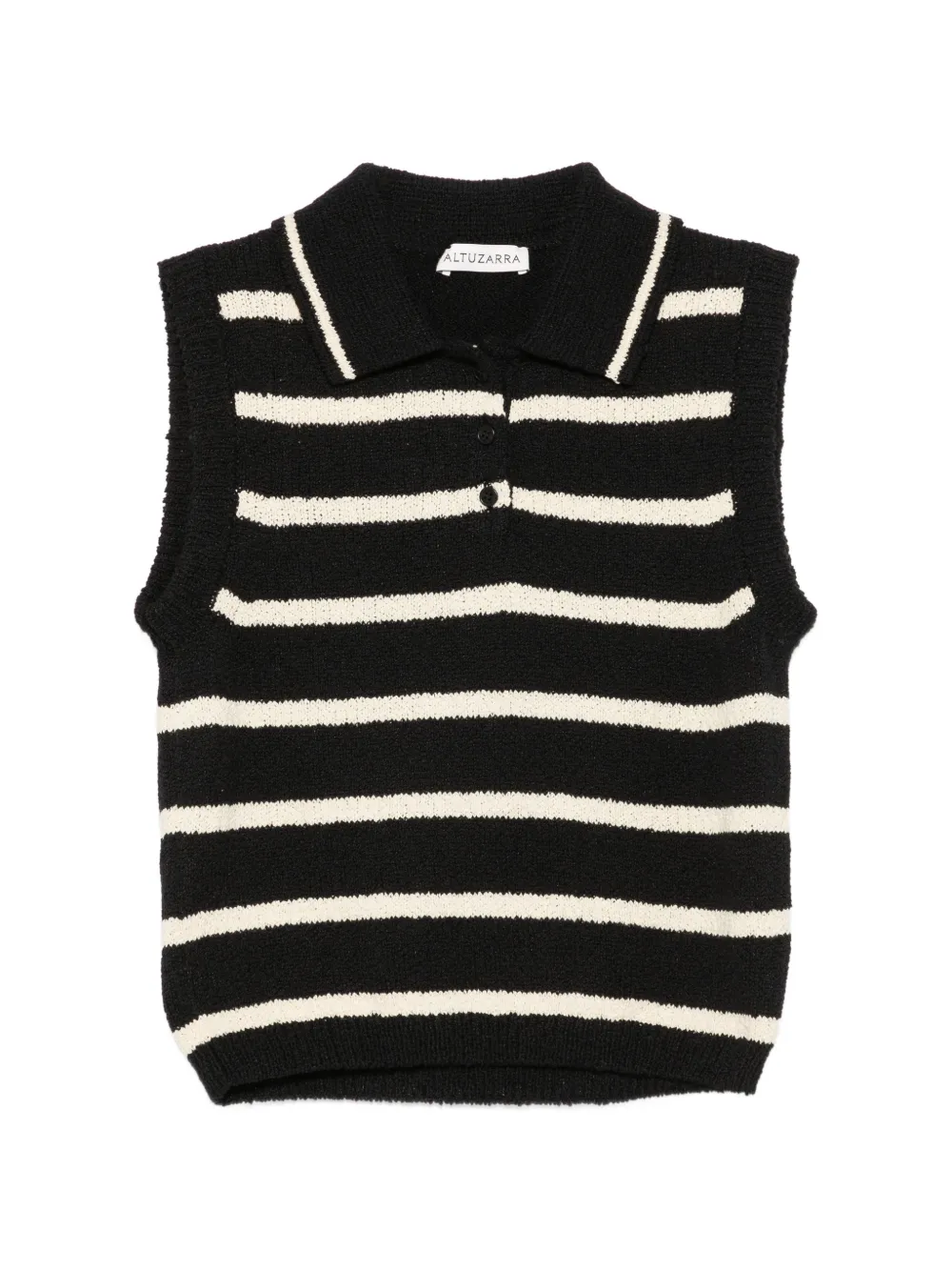 Altuzarra striped sleeveless polo top - Nero