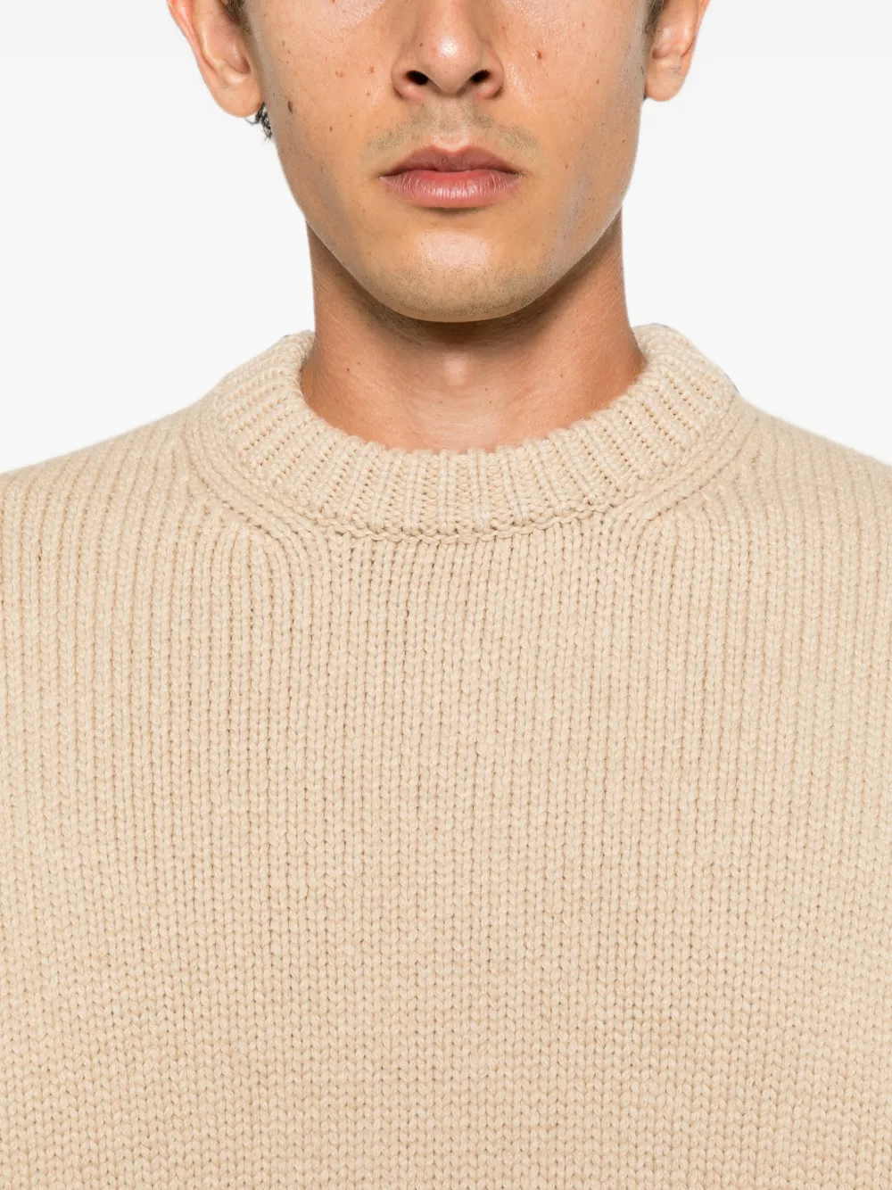 Malo Trui met ronde hals Beige
