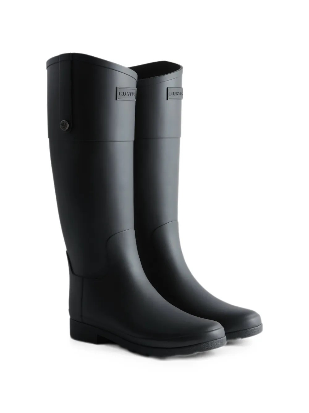 Hunter Wellington knee-length boots Zwart