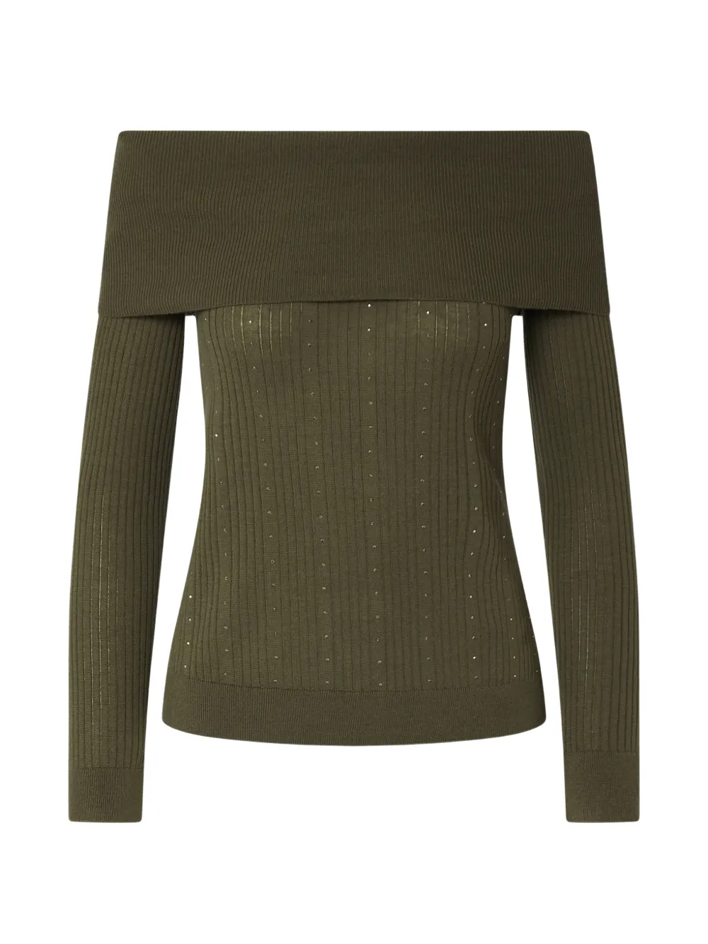 LIU JO wool sweater with bardot neckline - Verde