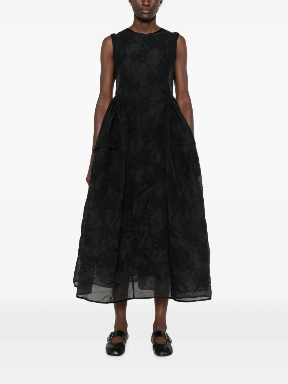 Cecilie Bahnsen Mouwloze midi-jurk Zwart