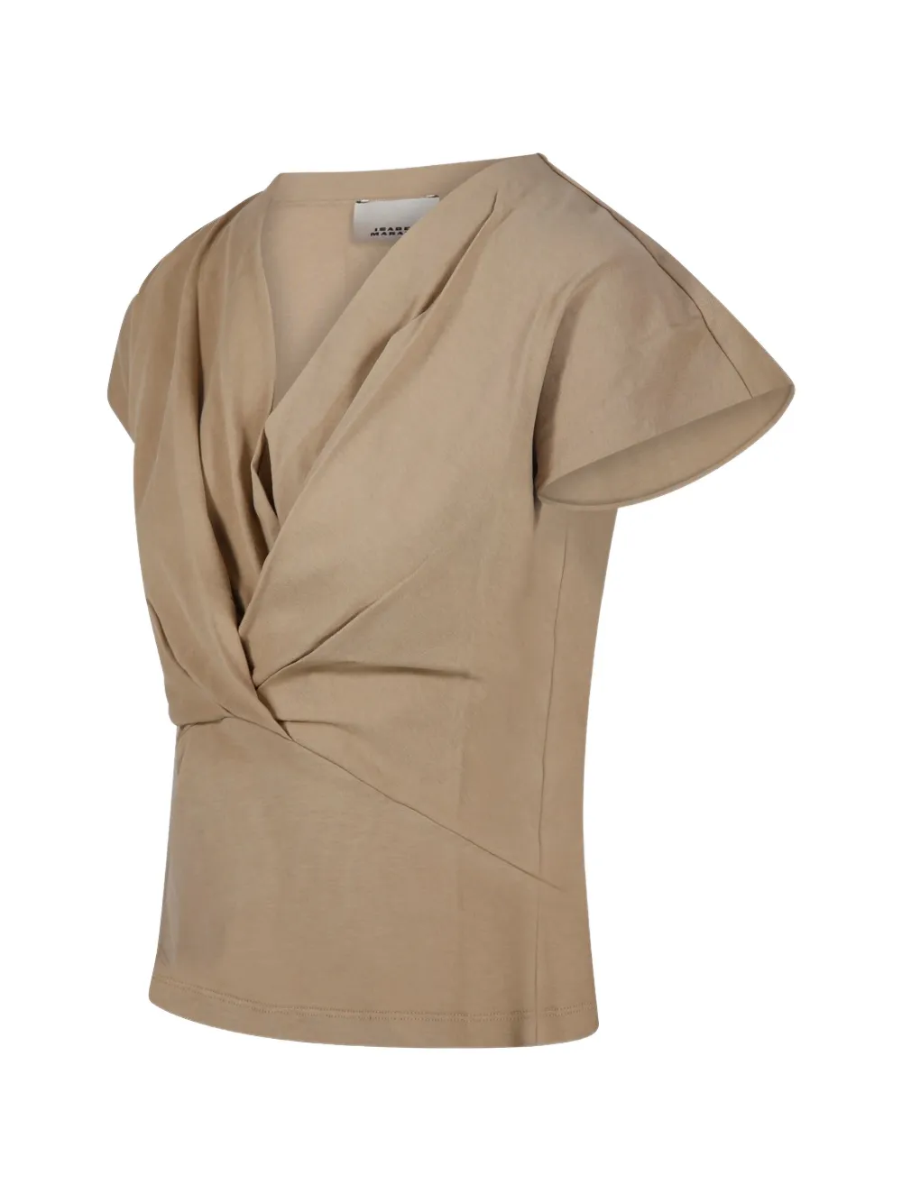 ISABEL MARANT Nadrine T-shirt met gedraaid detail en V-hals Beige