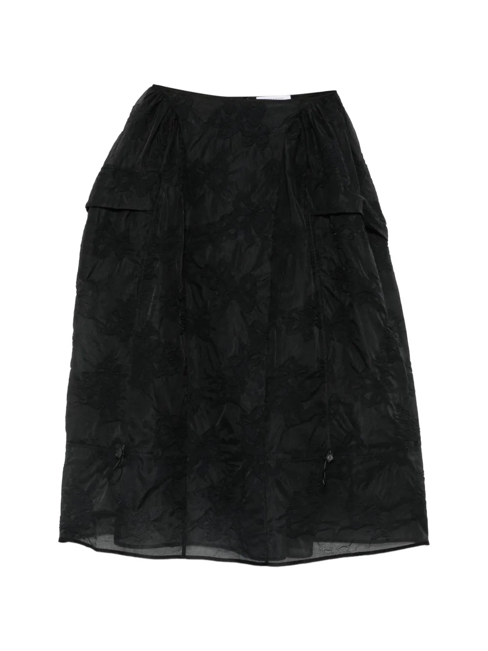 Cecilie Bahnsen Fuana bow-jacquard pleated midi skirt - Nero