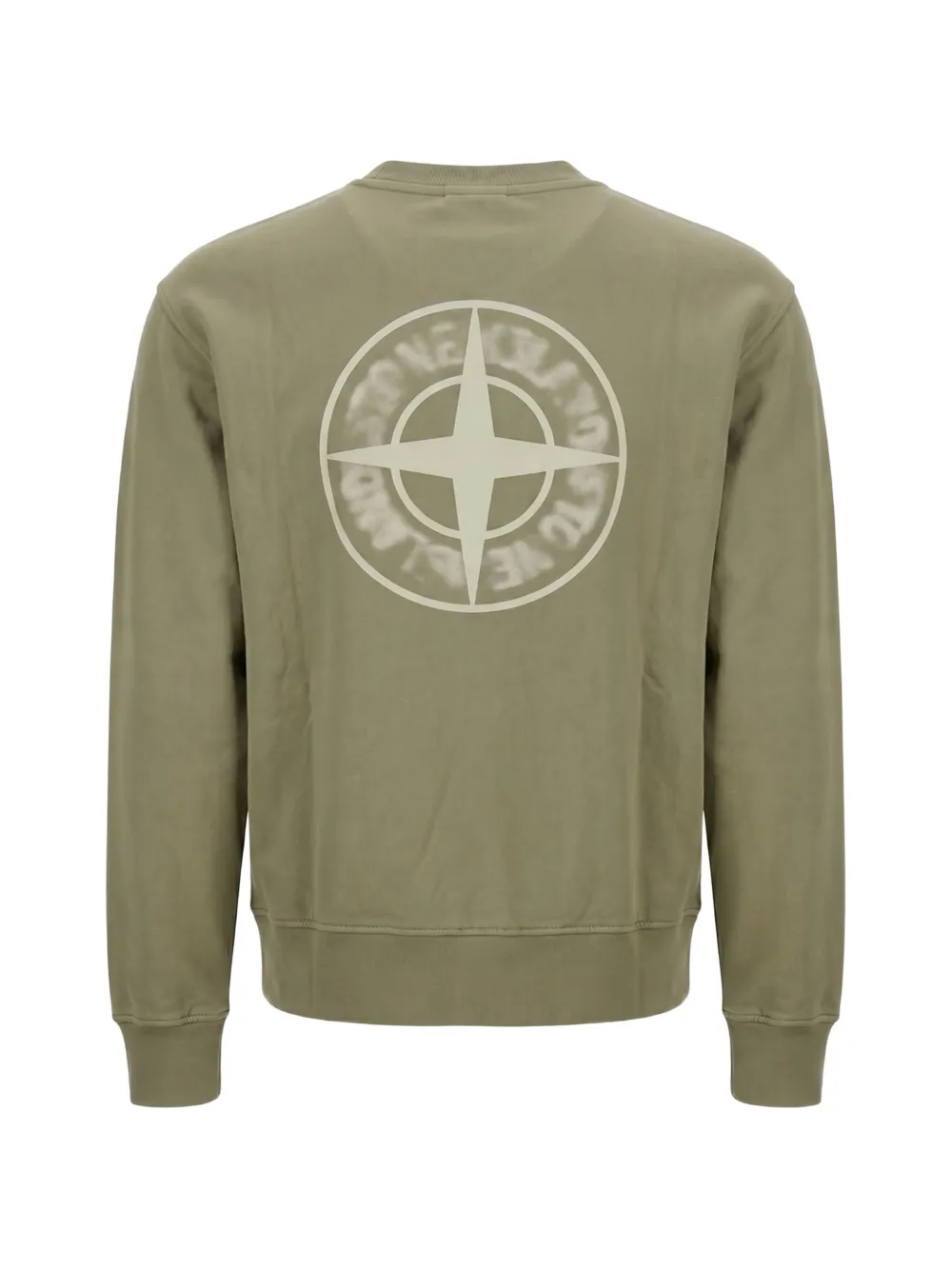 Stone Island Sweater met katoenen print en vaag kompas Groen