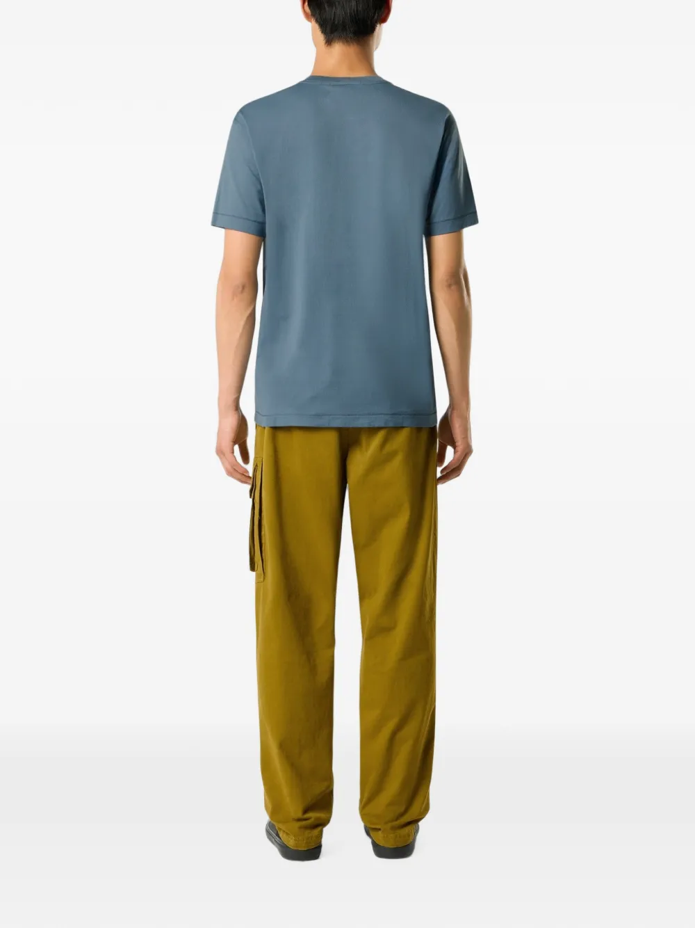 Stone Island cotton jersey slim-fit T-shirt with compass patch Blauw