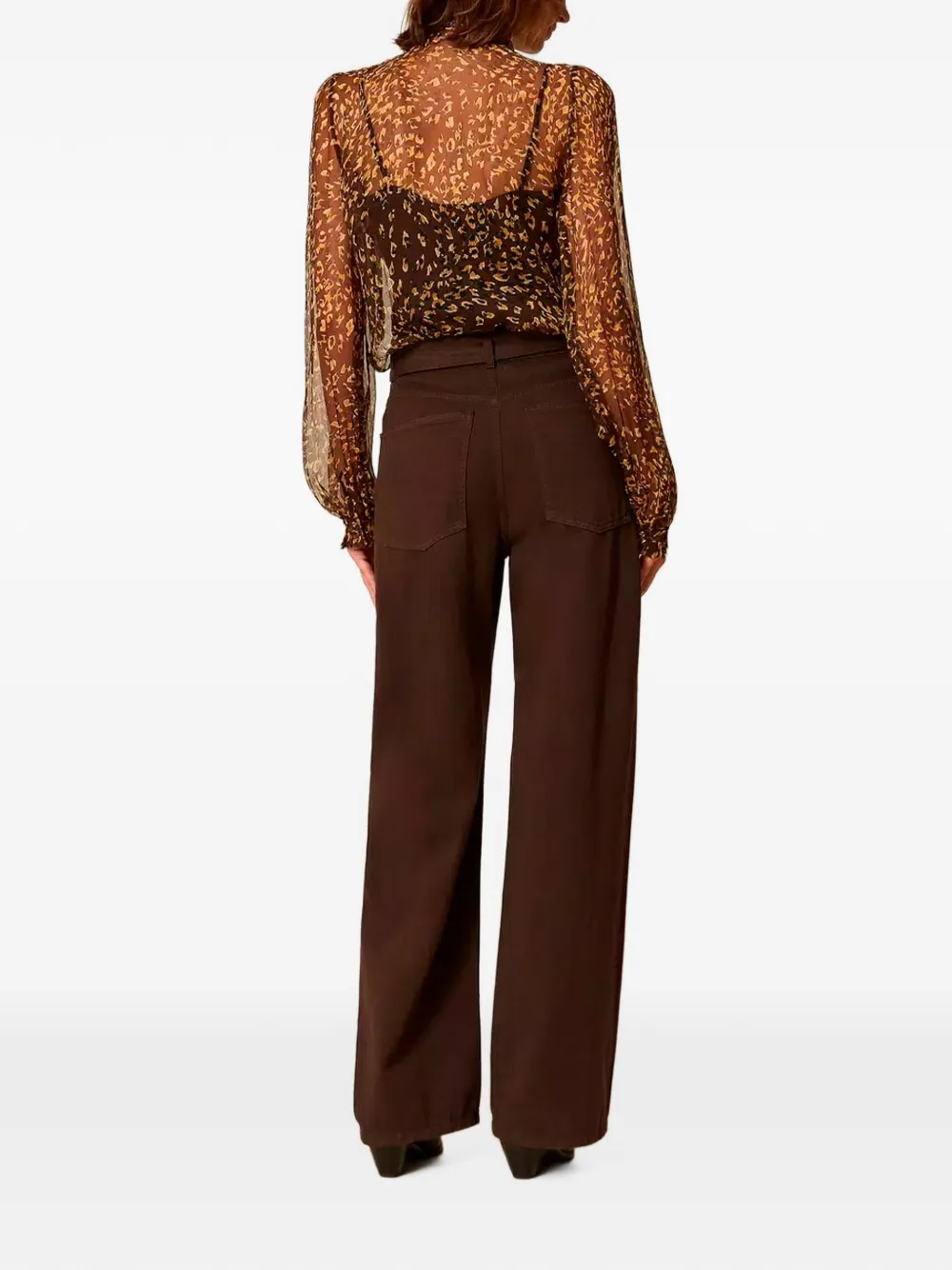 TWINSET Jeans met ceintuur en zak Bruin