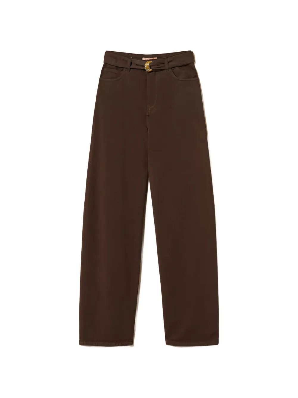 TWINSET belted pocket jeans - Marrone