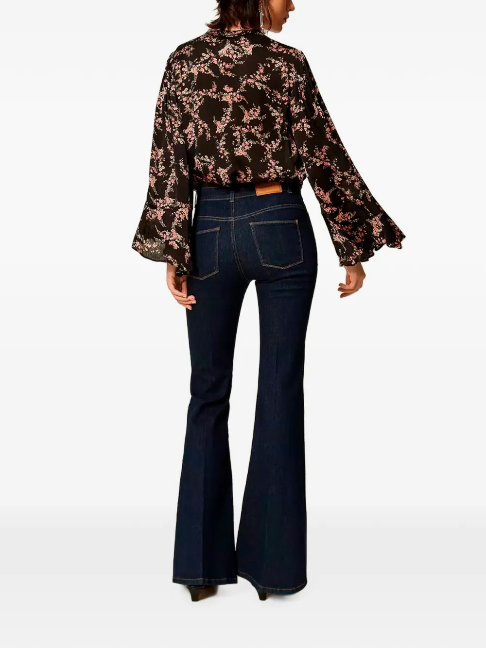 TWINSET Flared jeans met riemlussen Blauw