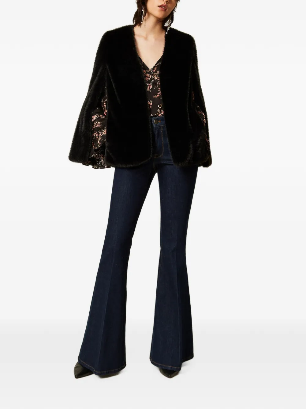 TWINSET Flared jeans met riemlussen Blauw