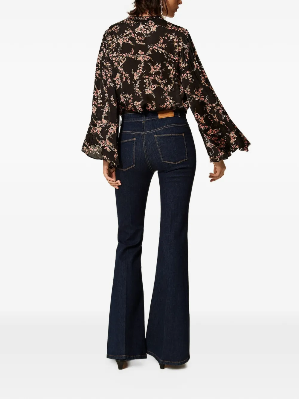 TWINSET Flared jeans met riemlussen Blauw