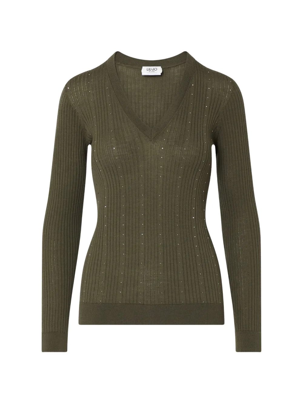 LIU JO wool sweater with V-neck - Verde