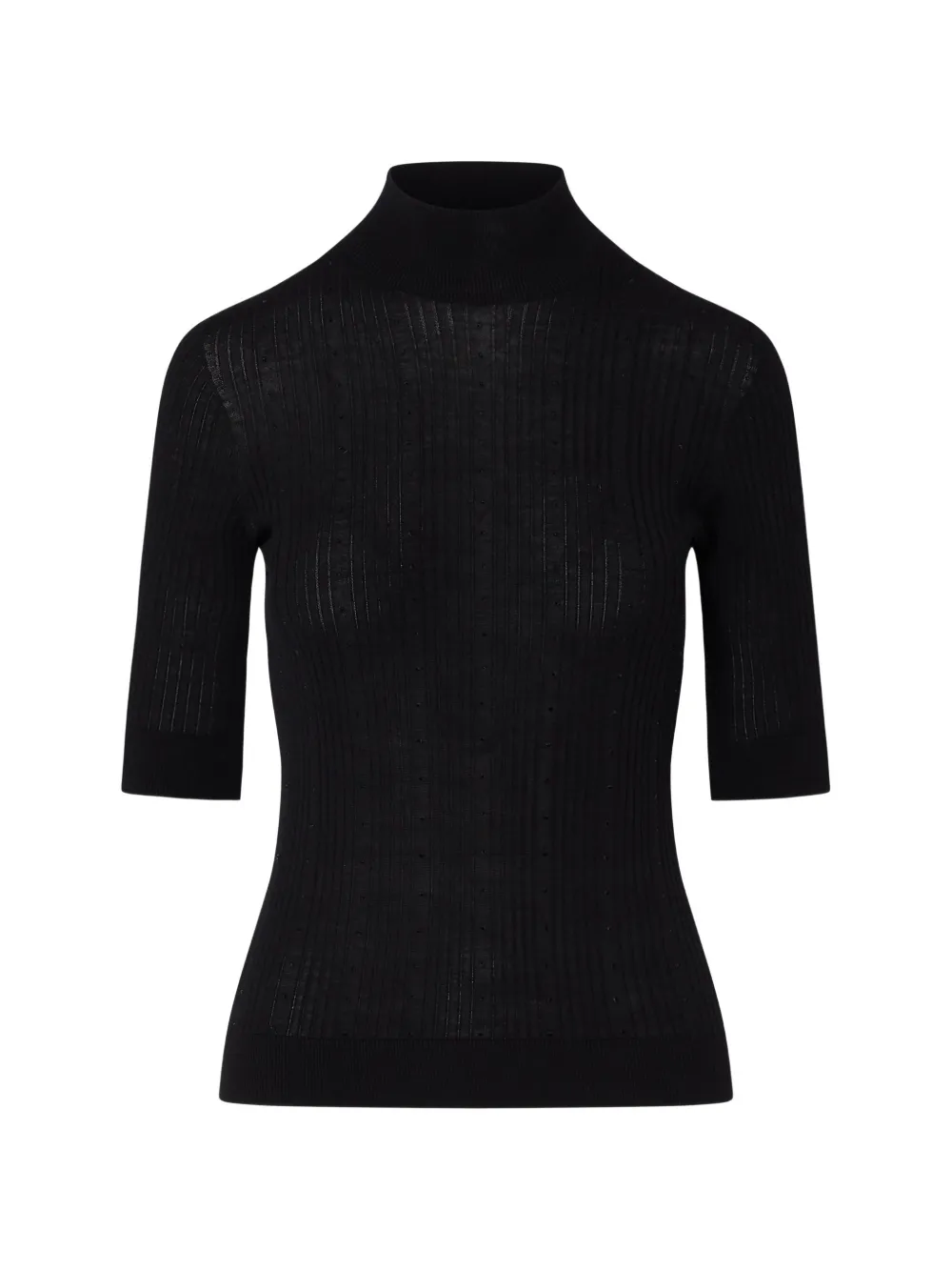 LIU JO wool top with rhinestones - Nero