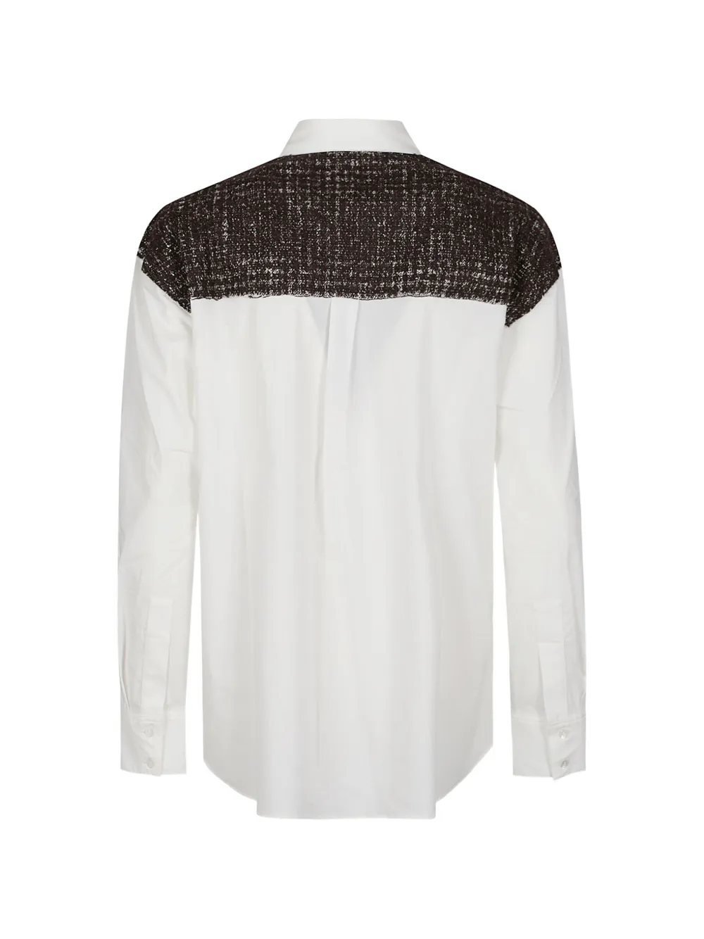 IRO Blouse met tweed vlakken en lange mouwen Wit