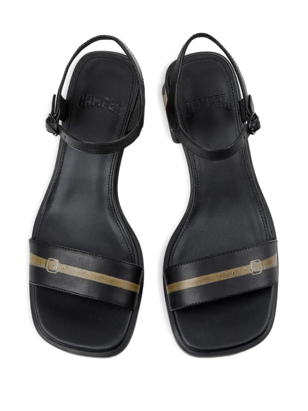 Camper Kora block-heel strap sandals Zwart