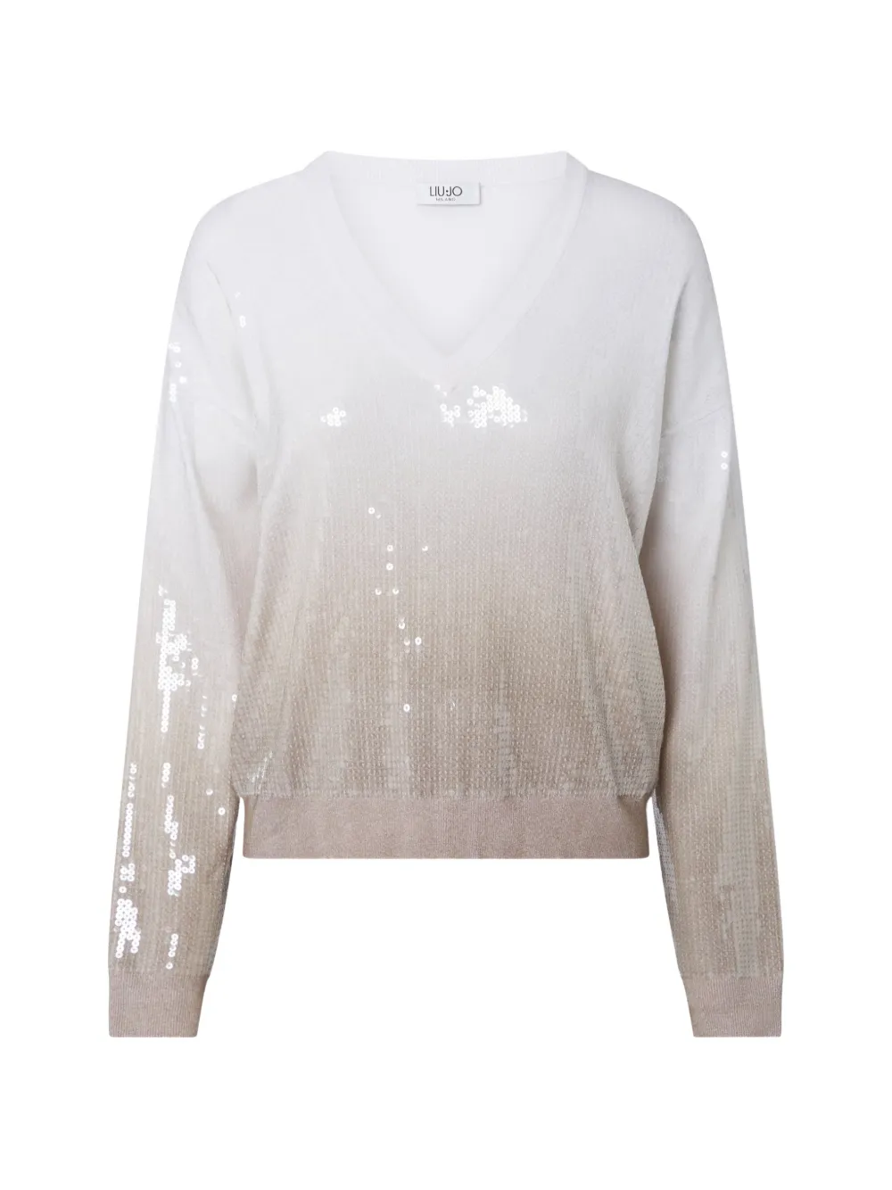 LIU JO dégradé sweater with sequins - Bianco