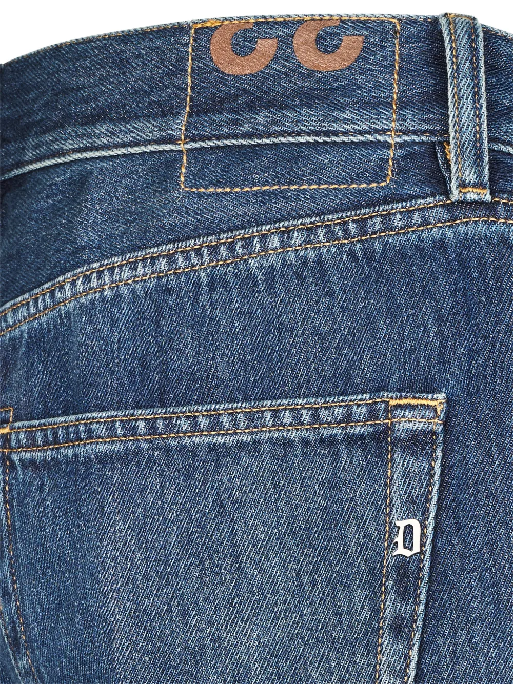 DONDUP Icon jeans met logo-plakkaat en vervaagd effect Blauw