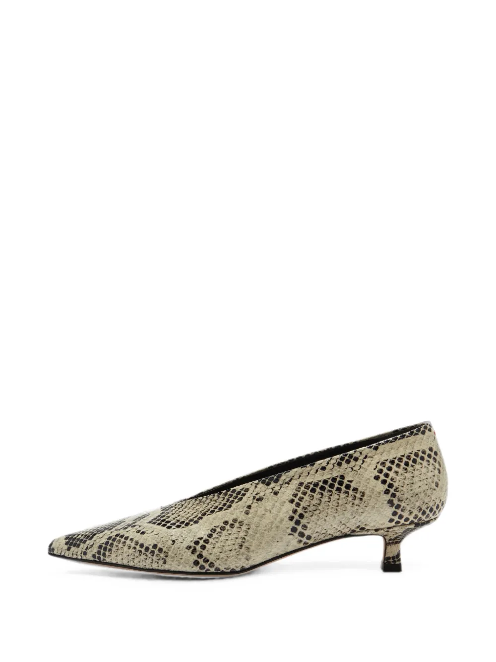 Aeyde Clara snake-effect pointed-toe pumps Beige
