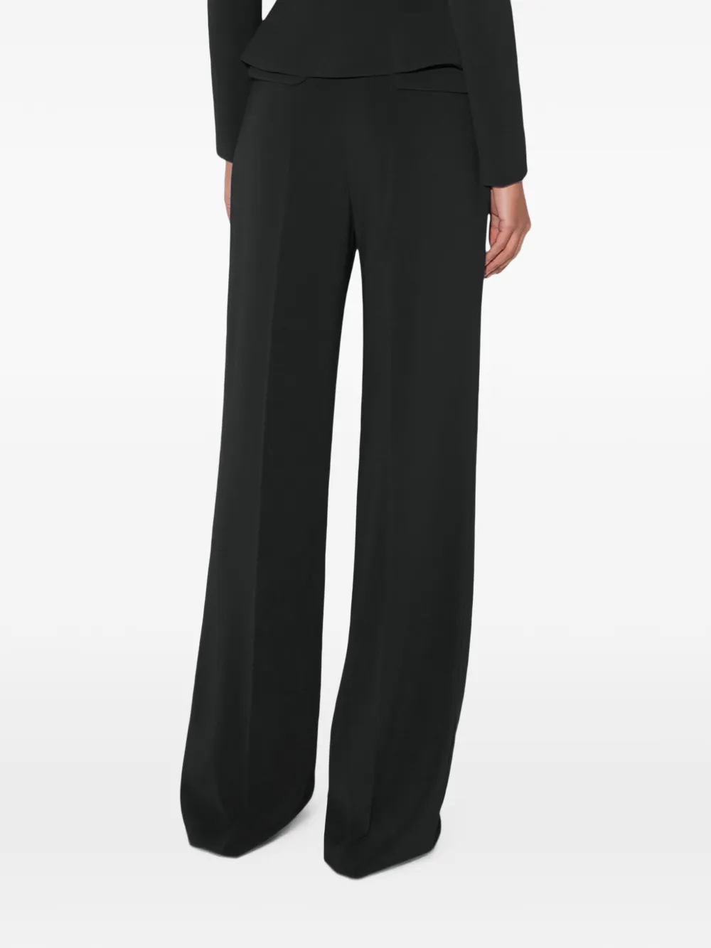 Elisabetta Franchi trousers in lightweight crêpe fabric with belt Zwart
