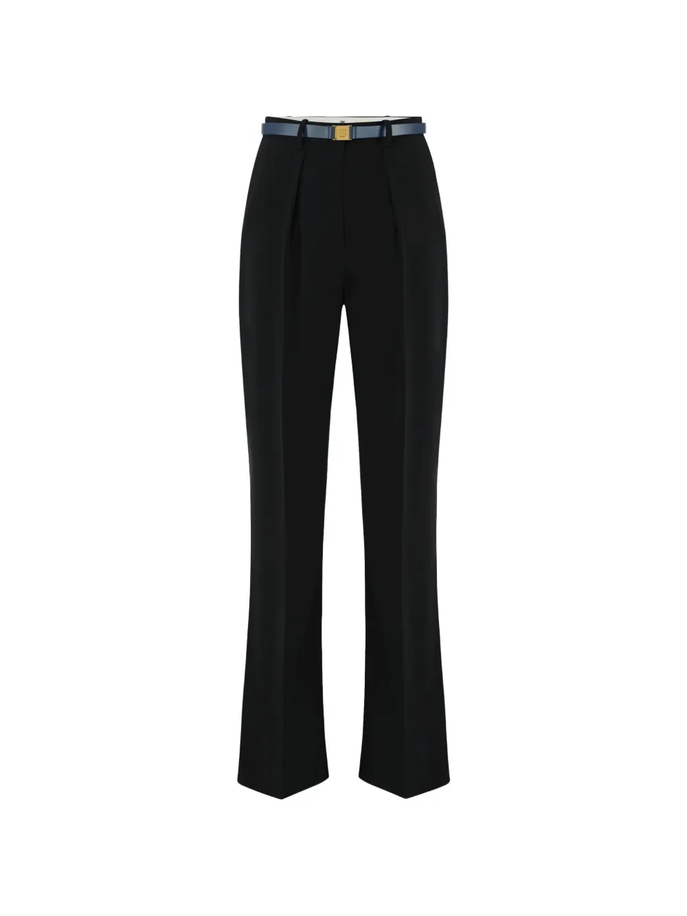 Elisabetta Franchi Belted Wide-leg Trousers In Black