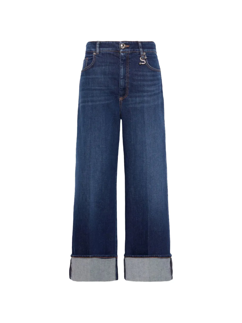 Sportmax Dufo turn-up wide-leg jeans - Blu