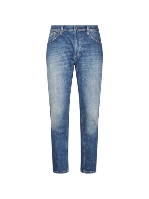 DONDUP faded-effect logo-patch jeans